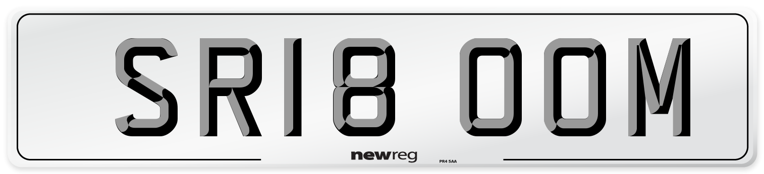 SR18 OOM Number Plate from New Reg
